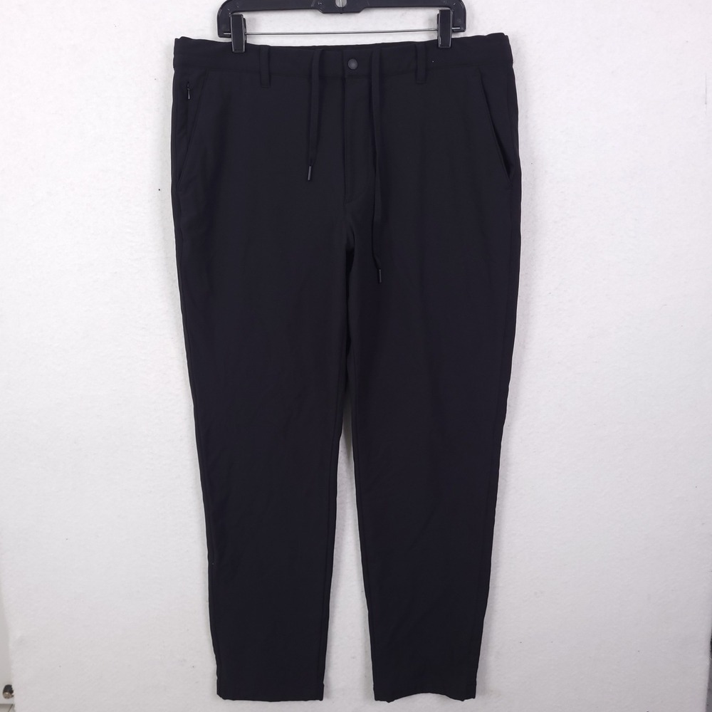 Uniqlo Pants Heattech Ultra Stretch Trousers Mens XL Black Thermal Tapered 38x30